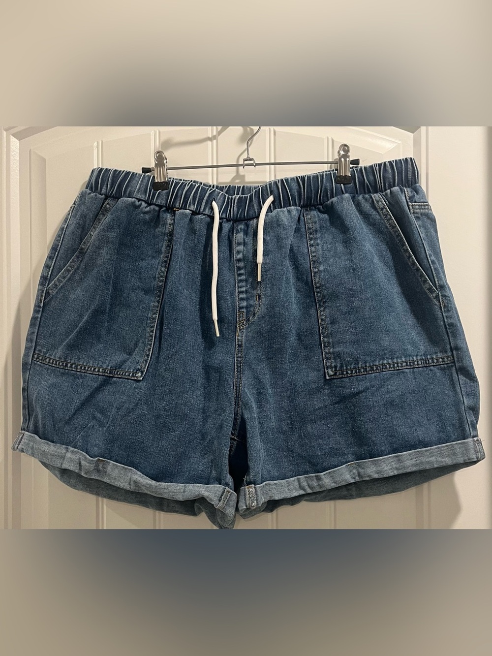 Women’s Denim Drawstring Shorts - Blue